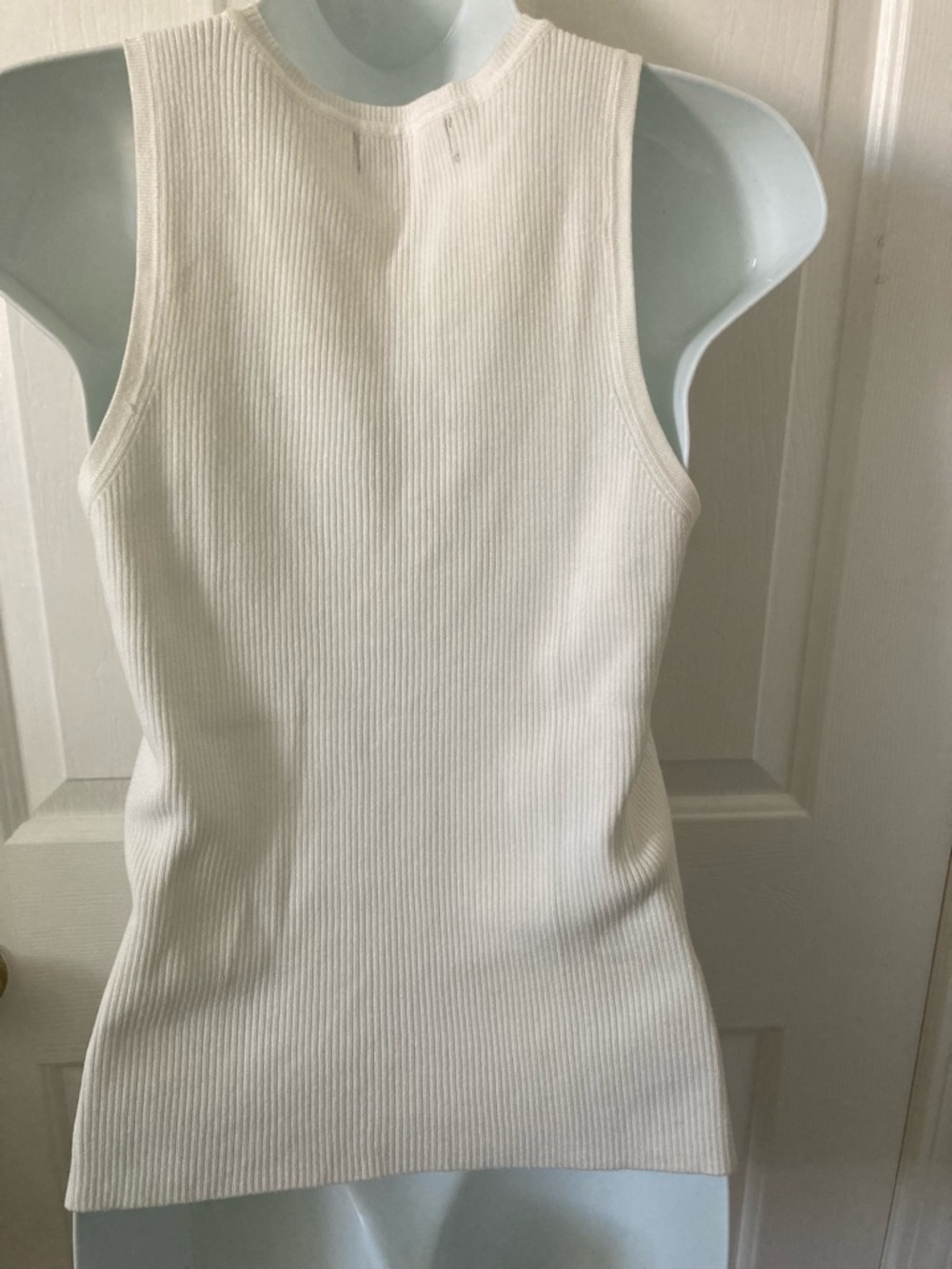 Marled Ribbed Scoop Tank - Cream - Picture 4 of 5